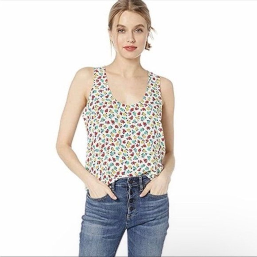 J.Crew Mercantile Womens M Floral Sleeveless Blouse Boho Prairie Cottagecore Top